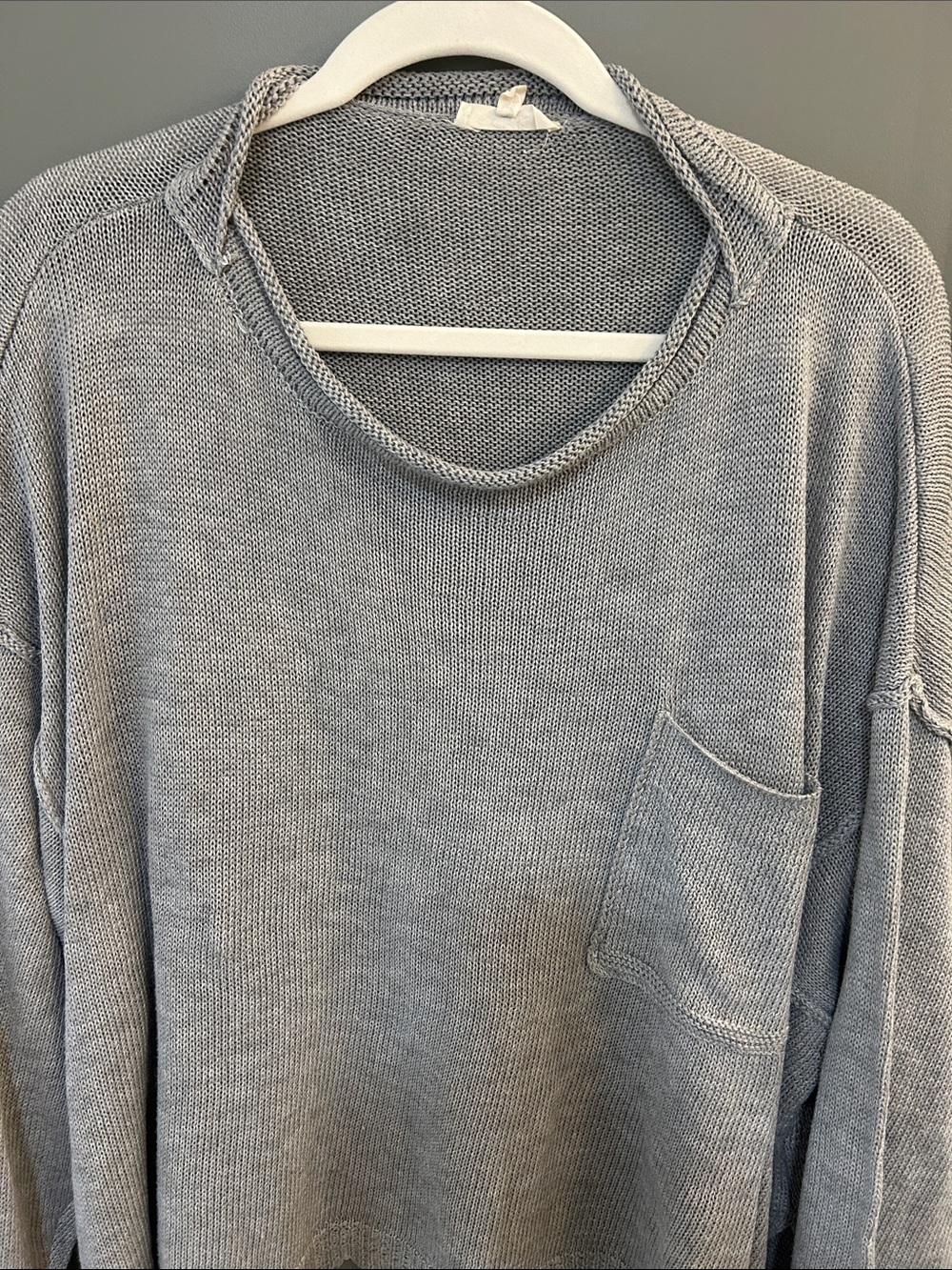 Light Gray Knit Pocket Sweater - Women's size medium